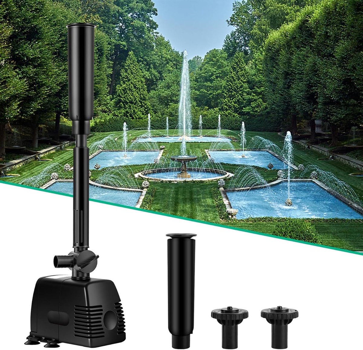 Speed Fonteinpomp, waterspeelpomp, vijverpomp, fontein, waterpomp, fontein, tuinpomp, beeklooppomp 1000L/h