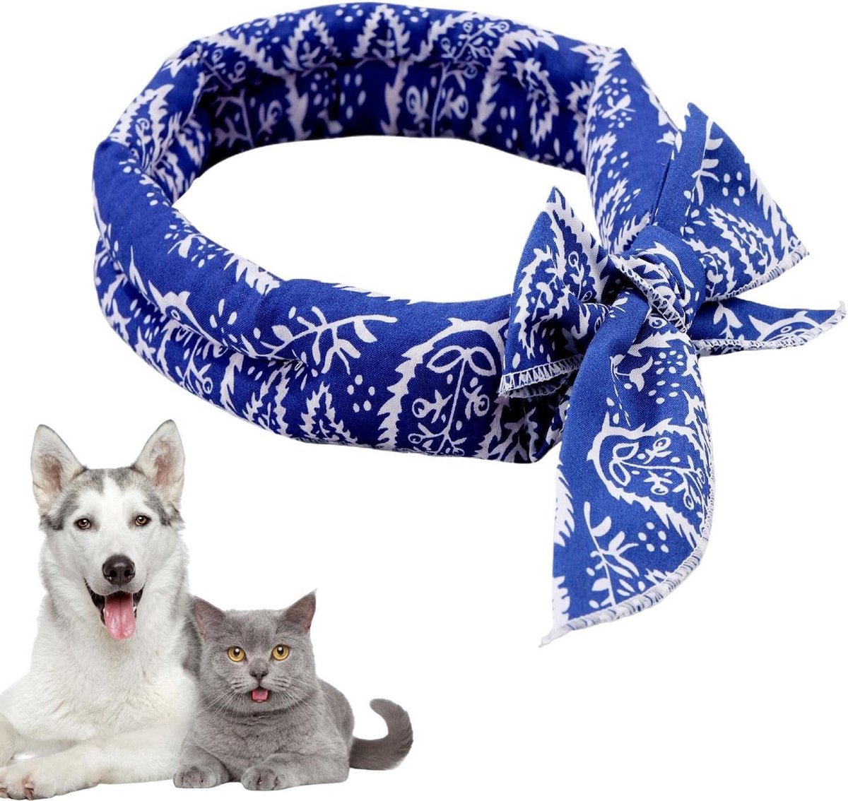 Hondenkoelbandana - Hondenijshandoek - Hond Koel Houden - Verdampingskoelingstechnologie - 100 cm - Blauw