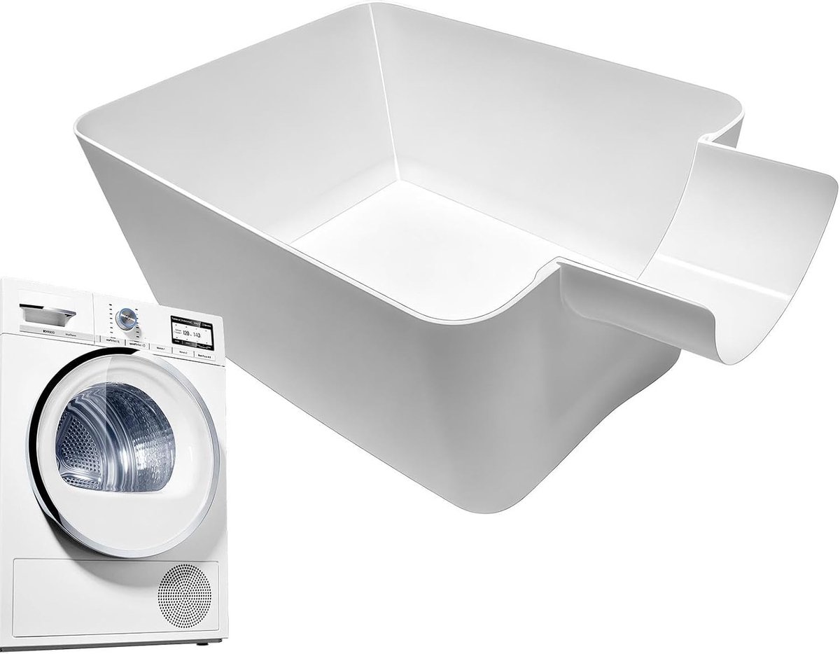 Universele Lekbak Wasmachine – 2 stuks – Opvangbak Tegen Lekkage - Afvoerbak voor Wasmachine en Vaatwasser - Eenvoudig te – Eenvoudige installatie – Lekvrij ontwerp – 19 × 8 cm – Wit