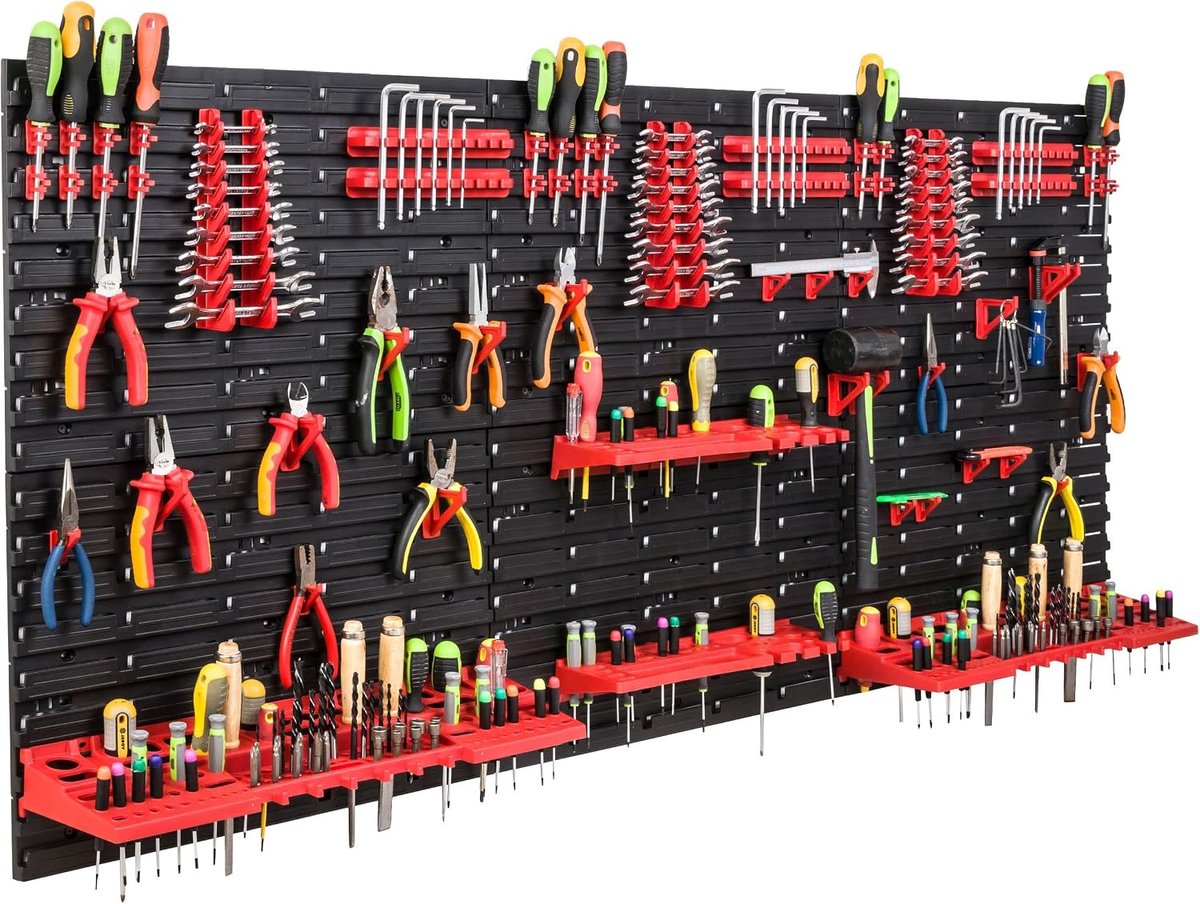 SnelShoppen - Storage System Werkplaats Plank 1730 x 780 mm | Wandplank met Gereedschapshouders - Extra Sterke Bulk Plank voor Gereedschap - Wandopsla