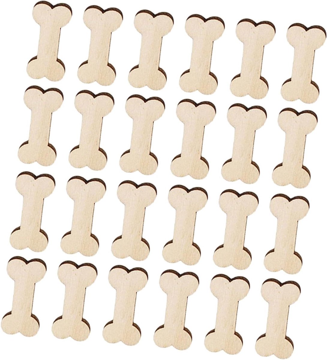 Houten Hondenbotjes - Knutselhout Ornamenten - DIY Knutselen - Natuurlijk Houtmateriaal - 45 cm - Beige