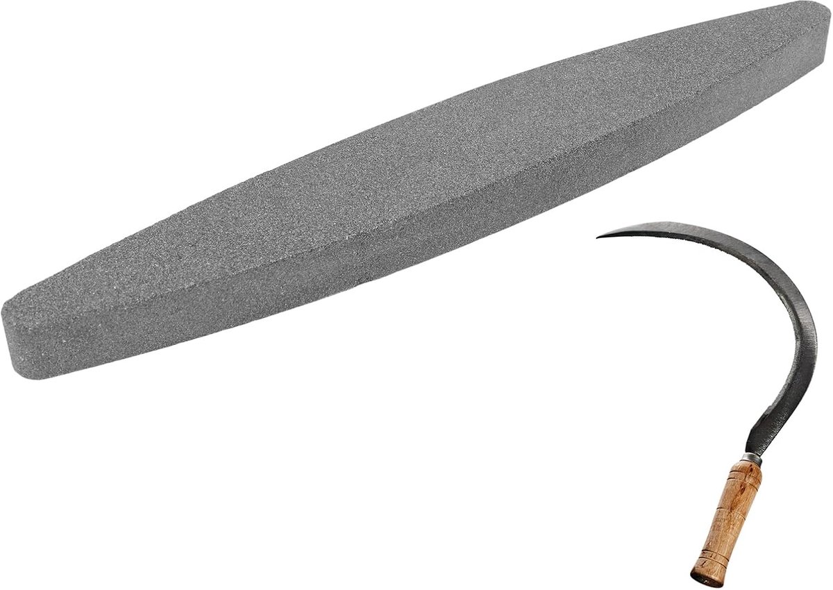 225 mm, ovale wetsteen, slijpsteen voor zeisen, grasmaaiers, bijl, messen en tuingereedschap, hoogwaardige bruine korund, duurzaam en veelzijdig slijpsteen