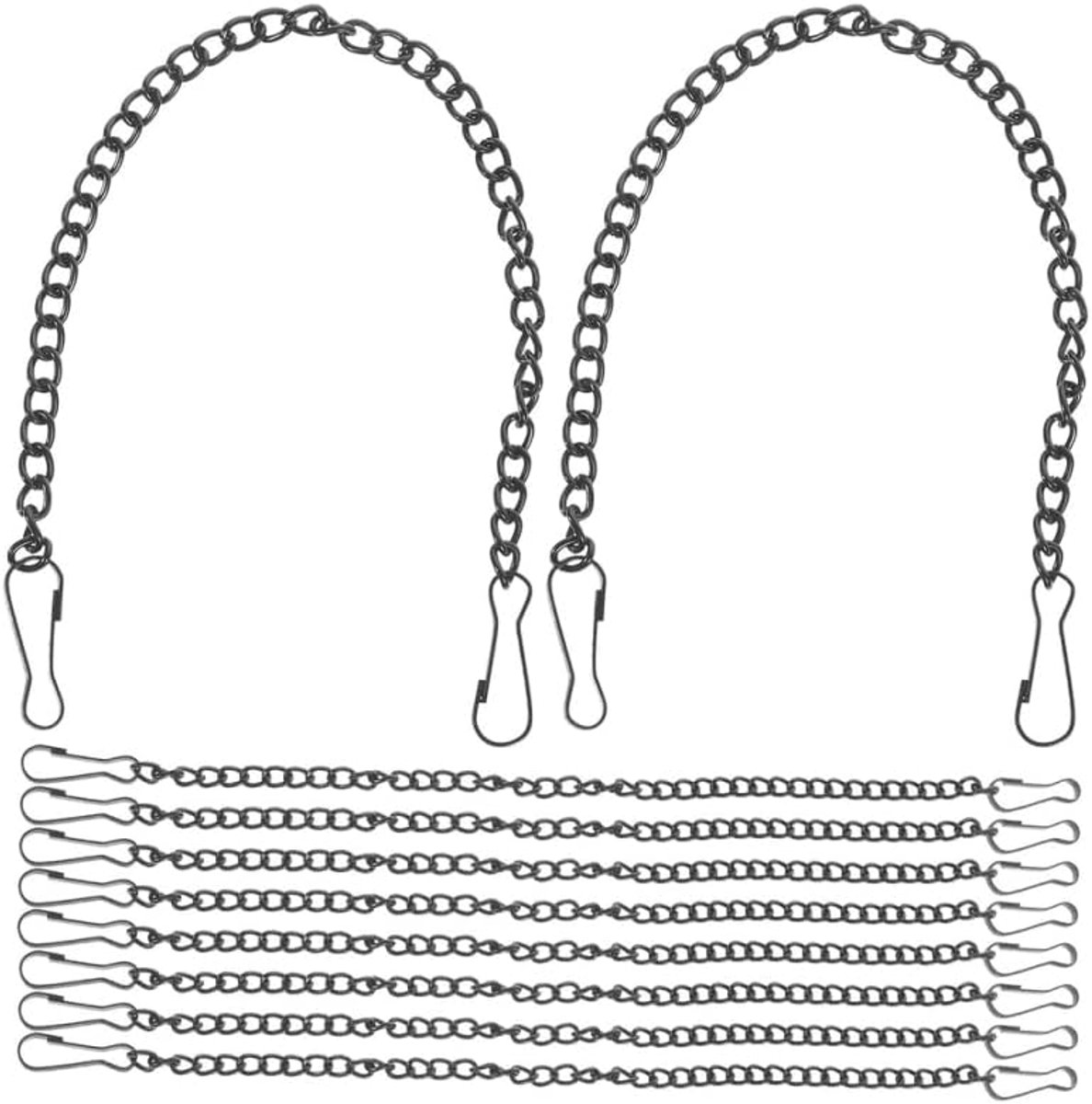 20 stuks metalen hangkettingen met haken 20 cm lange zwarte planten