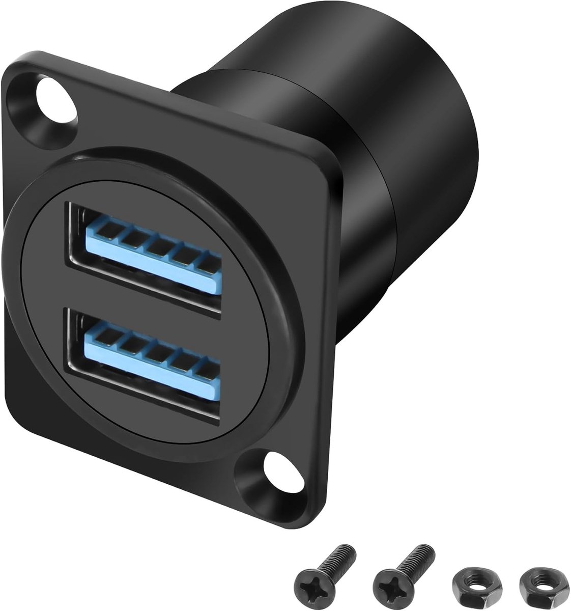 Dual USB 3.0 type D montageadapter met A-poort, 2-poorts bus naar bus voor gegevensoverdracht