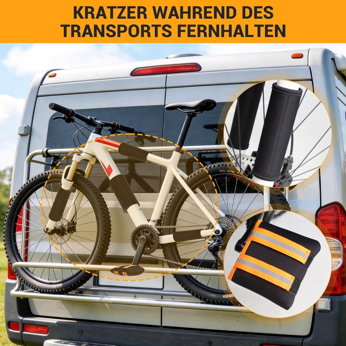 CLOPAE 6PCS Fietsframebescherming, Transportbescherming voor Thule Fietsendragers Bescherming voor Carbonframes - ShopVlot