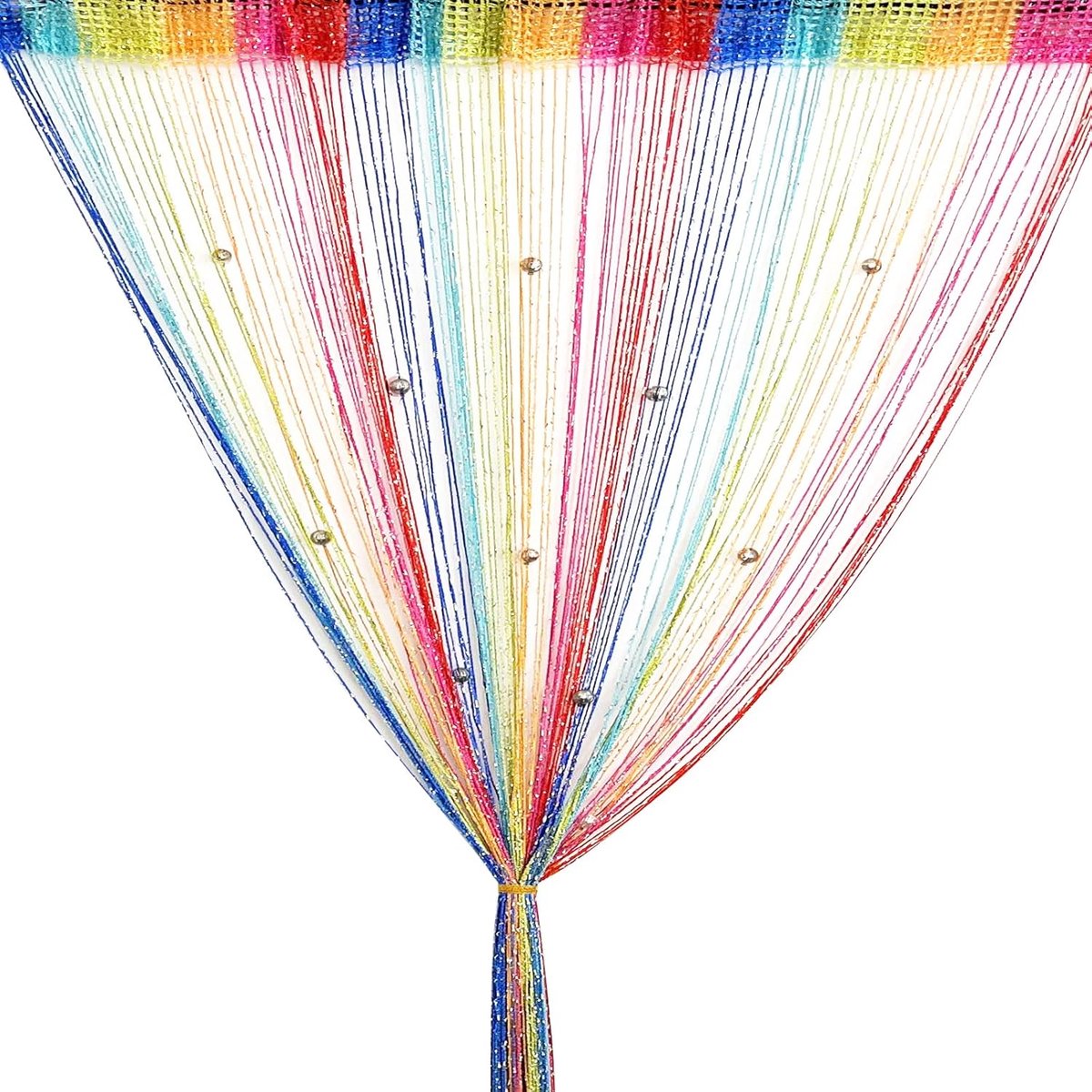 Parelgordijn, draadgordijn, glitter, wit, 100 x 200 cm, wandgordijn