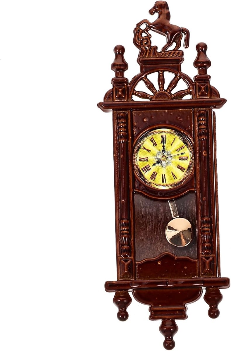 Poppenhuisklok op schaal 1:12 vintage poppenhuis staande klok houten poppenhuis meubel speelgoed foto rekwisieten voor poppenhuis accessoires
