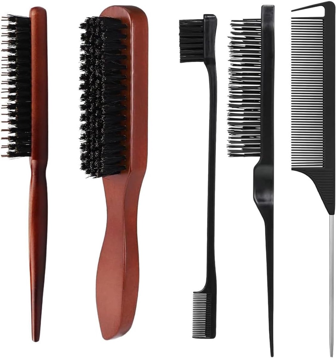 stuks gladde knotborstel randkam varkenshaarborstel plagende kam toupeeborstel verzorgingsborstel voor haar baardstyling en gladmakende tools voor mannen en vrouwen