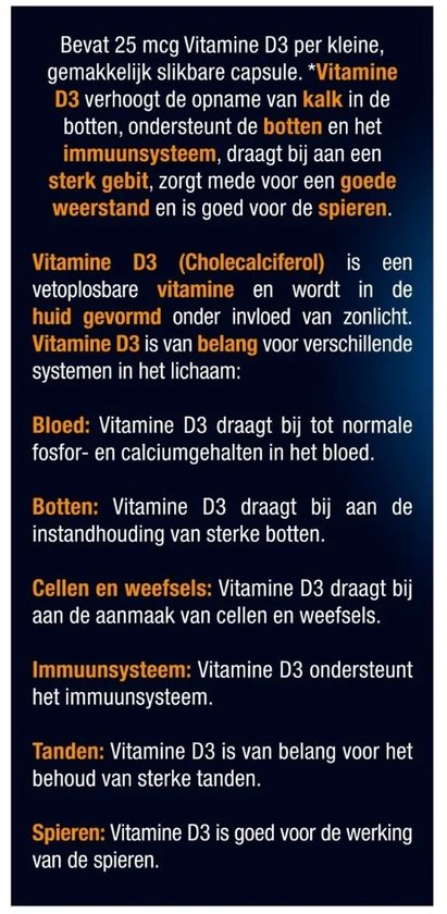 Lucovitaal Vitamine D3 25 microgram Voedingssupplement - 120 Capsules