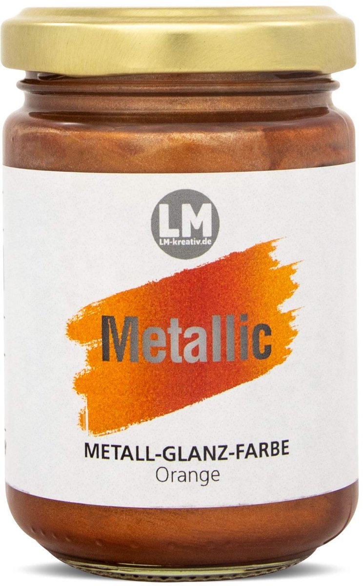LM-Kreativ Metallic acrylverf - 125 ml - Oranje - metaalglans effect
