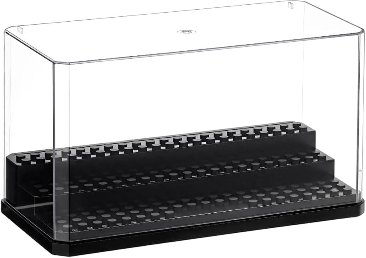 Acryl vitrinekast voor minifiguren Vitrinekast voor minifiguren en actiefiguren Blokken Verwijderbare vitrinekast Kubusvitrine voor modellen Cadeaus Stofvrije opbergvitrines - Zwart