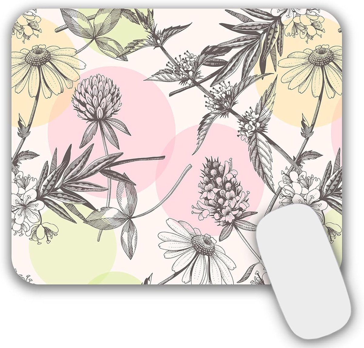 Muismat met motief 24 x 20 cm muismat kleine muismat plantenpatroon