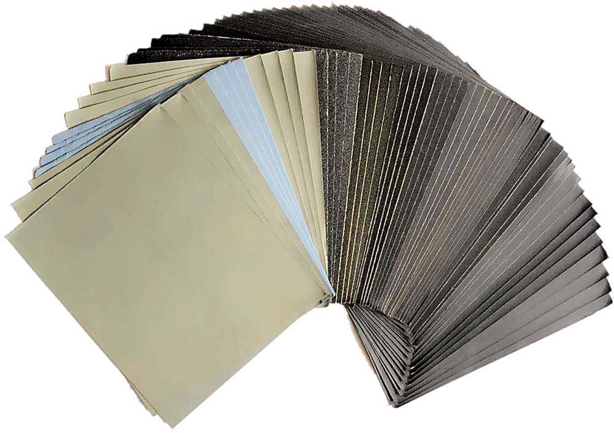 Schuurpapier set 115 X 140 mm Korrel P120 tot 10000 Waterproof Geschikt voor handmatig schuren.