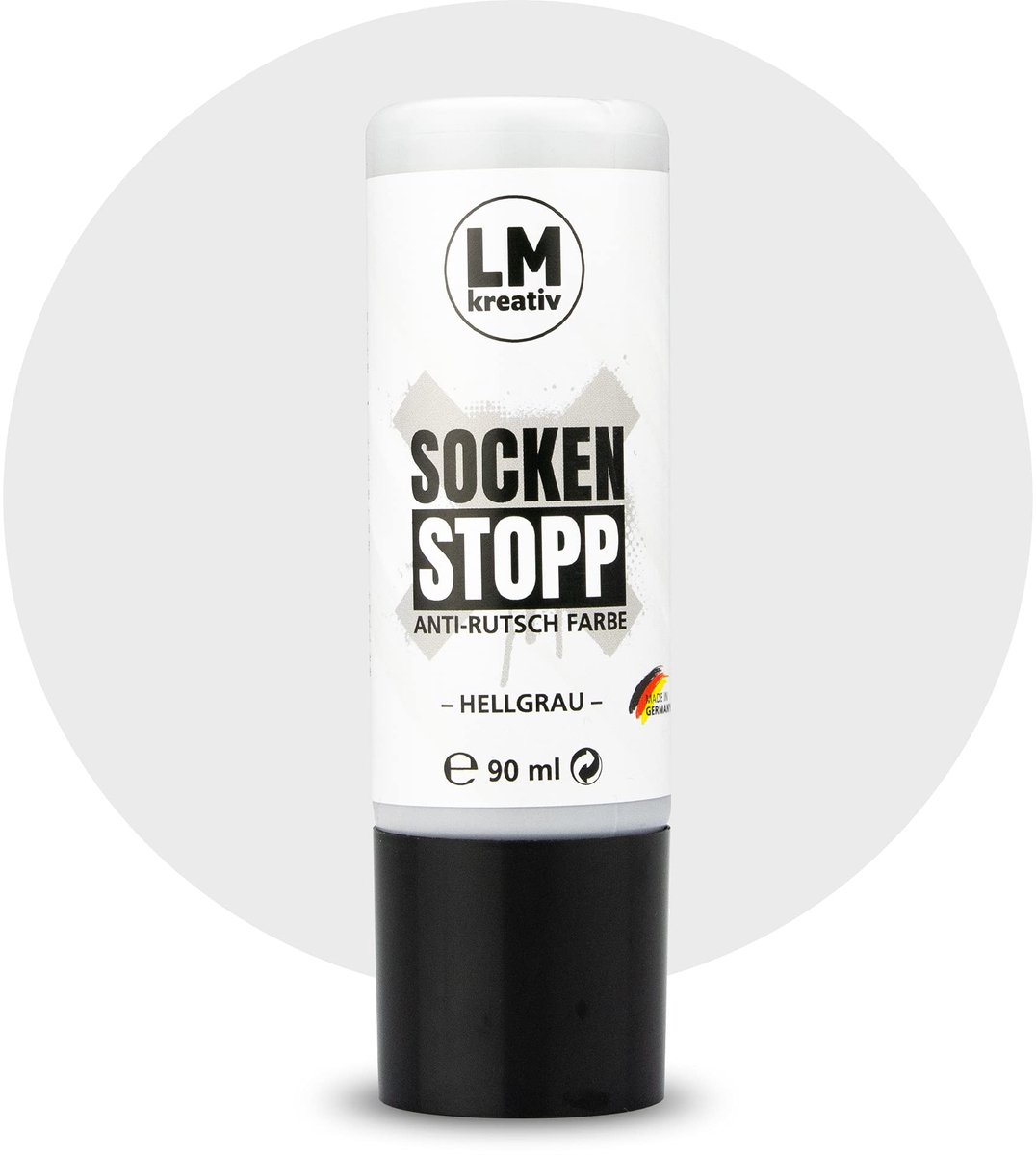 LM-Kreativ Sock Stop - Anti slip textielverf - 90 ml - Lichtgrijs - Waterbasis, latexvrij en geurloos
