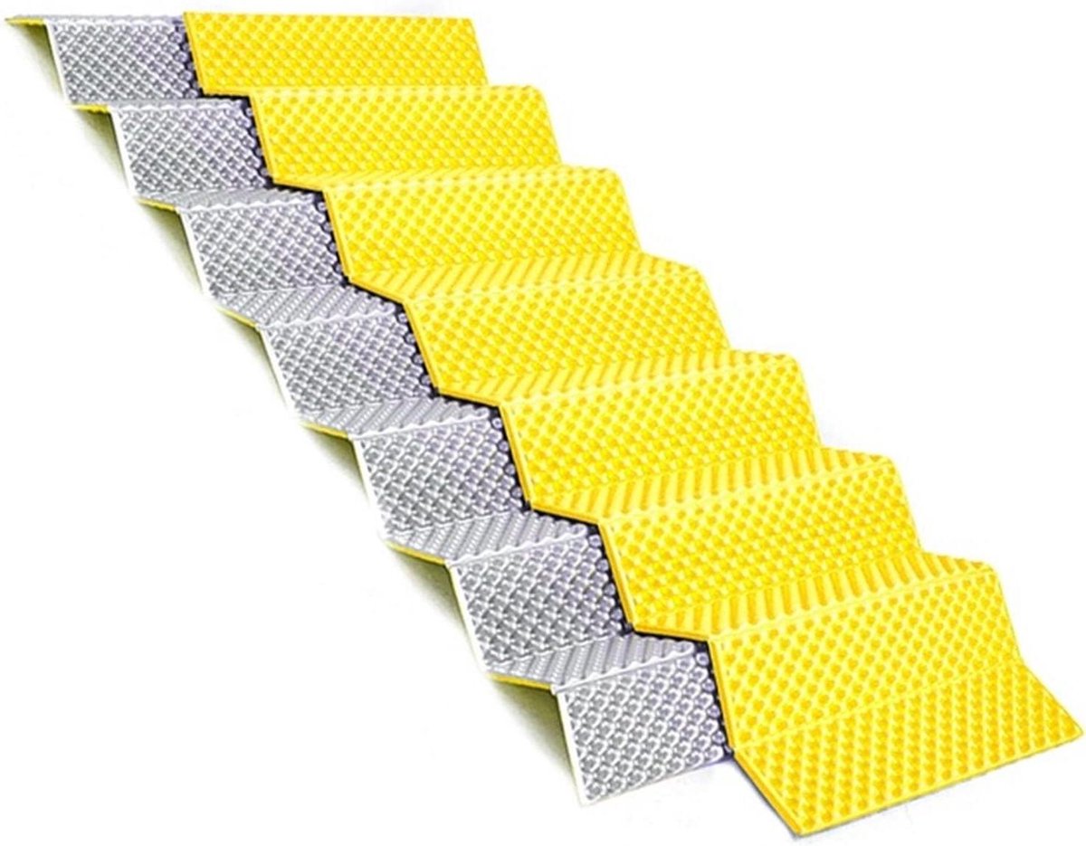 Opvouwbare Kampeer Mat - Slaapmat Picknickkleed - Outdoor Activiteiten - Thermisch Geïsoleerd Waterdicht - 185 x 56 cm - Geel