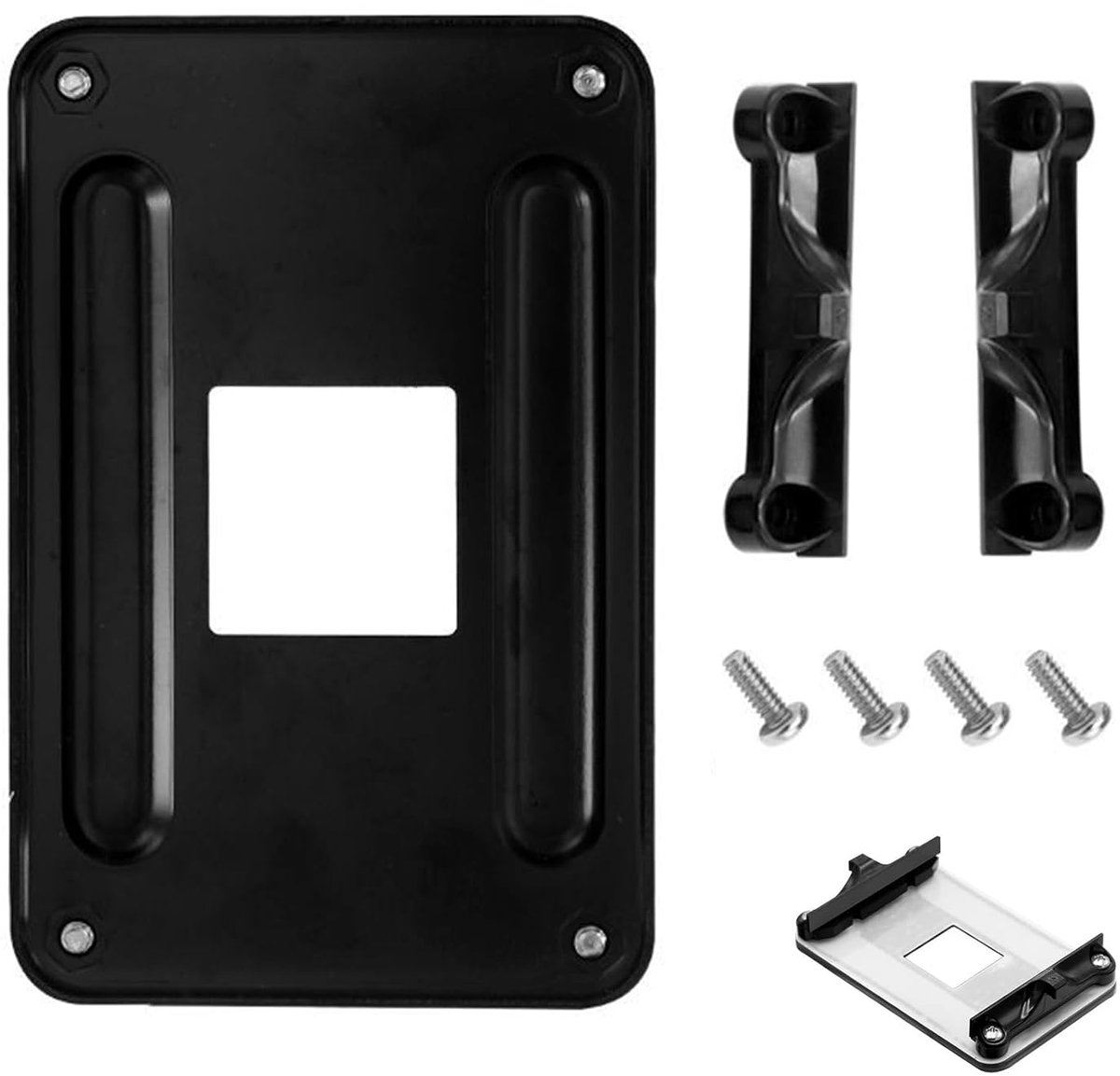 Backplate CPU-koeler, koellichaam houder met schroeven, computerkoellichaam achterplaat, compatibel met AMD B350, X370, A320, X470