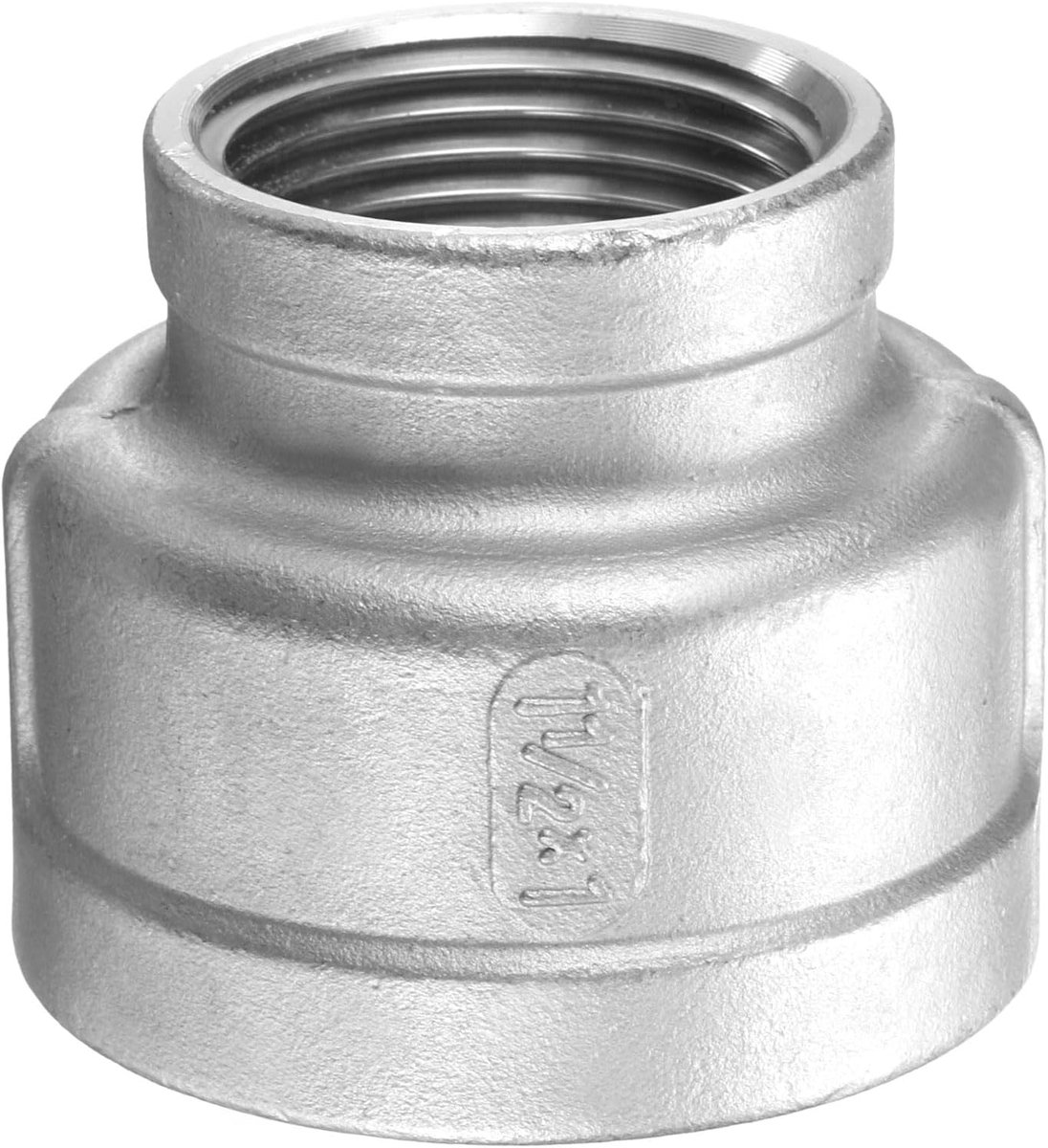 Reduceerkoppeling 1-1/2" x 1" NPT binnendraad 304 roestvrij staal verloopstuk kegelbuisarmatuur geschikt voor water olie gasbuis