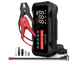 Averon® 12V 4-in-1 Jumpstarter voor Auto met Luchtcompressor - 4000A Accubooster - 24.000 mAh Powerbank - 150 PSI Bandenpomp - 22.5W USB-C Snelladen - LED Zaklamp