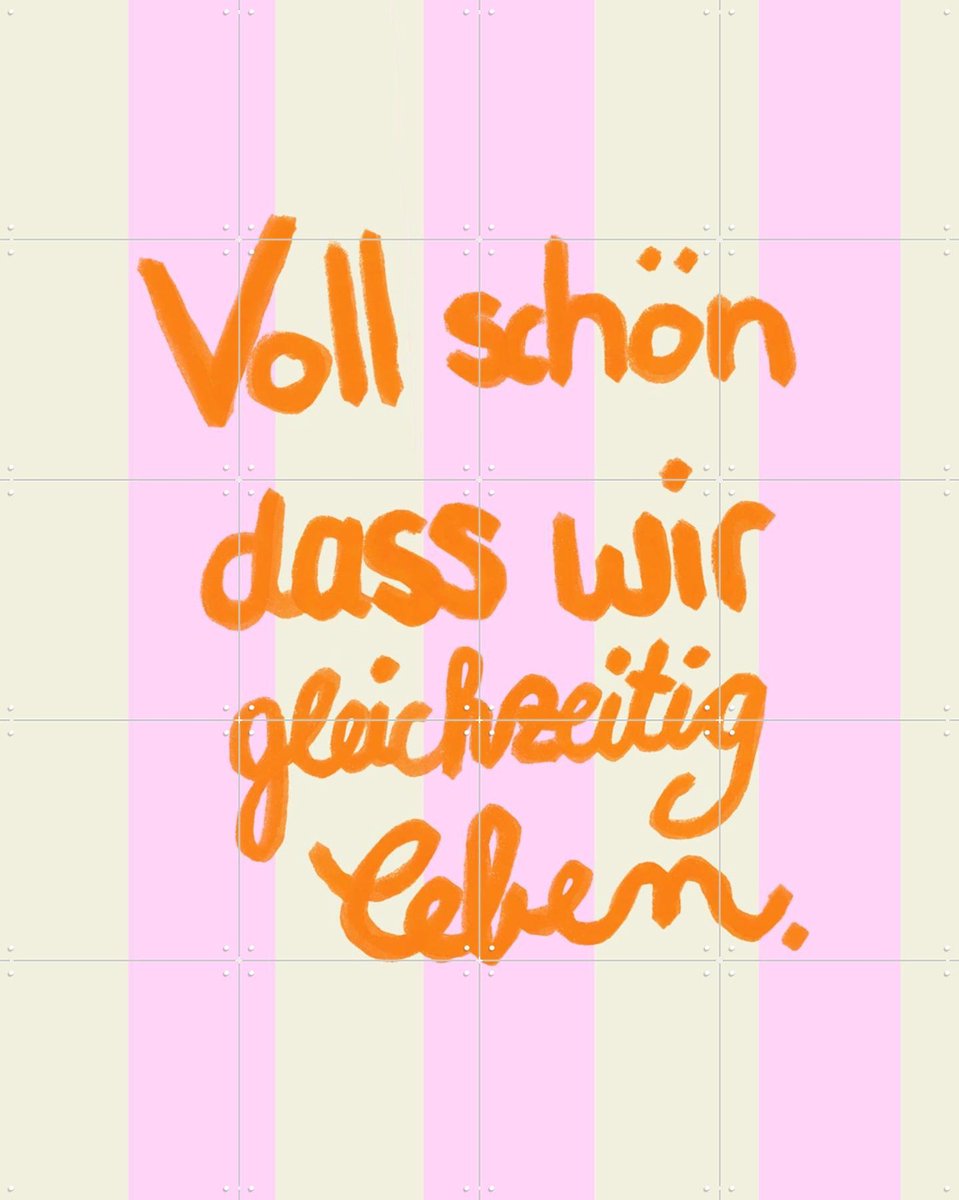 IXXI Voll Schön Rose Stripes, Hej.Ibiza - 80 x 100 cm - Gratis ophangtool - Grote wanddecoratie en posters - Digitale Kunst, Strepen, Typografie