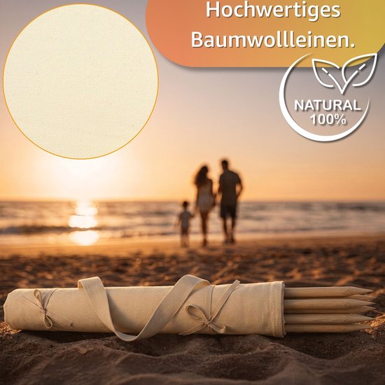 Strandwindscherm Camping Windschutz - Strand Paravent Tuin Zwembad Outdoor Zonbescherming Windvanger Privacy Scherm Reizen Terras Lichtgewicht Stevig Duurzaam — afbeelding 4