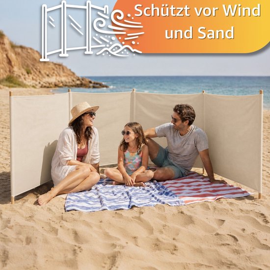 Strandwindscherm Camping Windschutz - Strand Paravent Tuin Zwembad Outdoor Zonbescherming Windvanger Privacy Scherm Reizen Terras Lichtgewicht Stevig Duurzaam — afbeelding 5