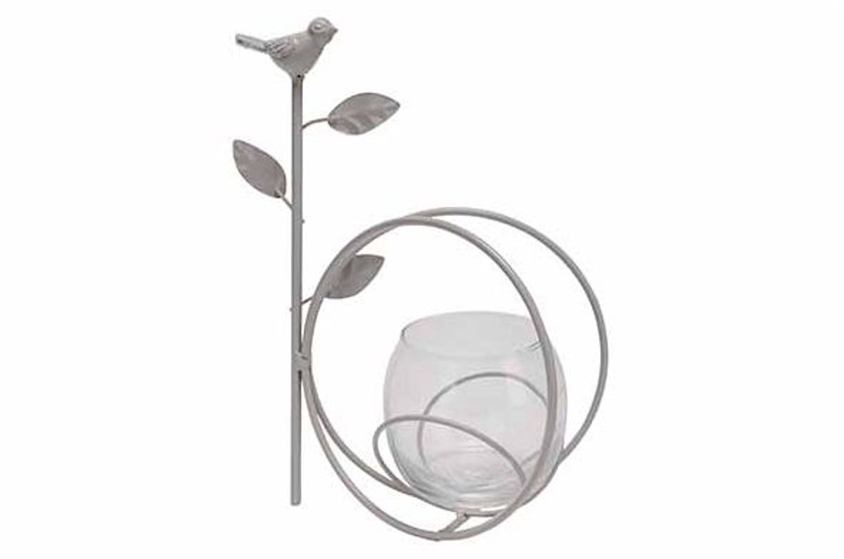 Theelichthouder Bird Candle Cup 8x7cm Gr Ijs 16x9xh22cm Andere Metaal