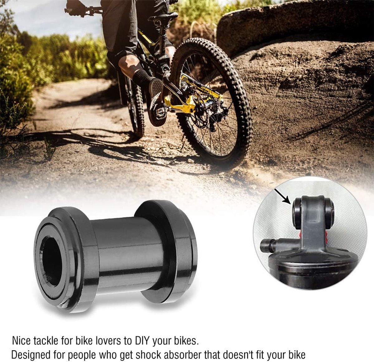 Gereedschap voor Achterschokbreker, Gereedschap voor Het Verwijderen van Achterschokbussen voor Fietsen MTB-fietsen Achterschokbusbussen Hardwarekit Fietsenaccessoire (24 * 8mm)