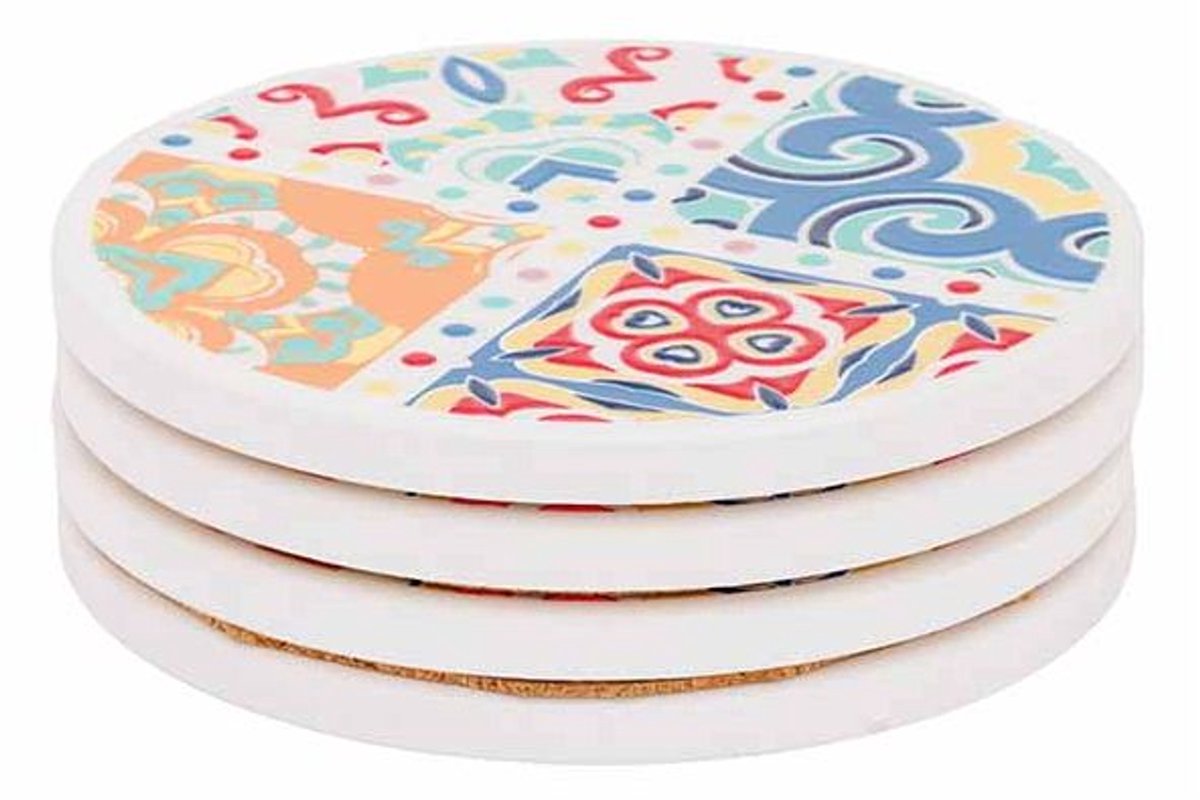 Glasonderzetter Rond D10cm Set4 Stoneware
