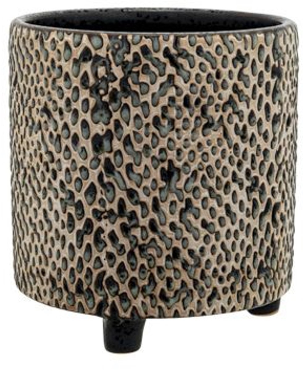 Cosy @ Home Bloempot Serra Grid Zwart 13x13xh14cm Ro