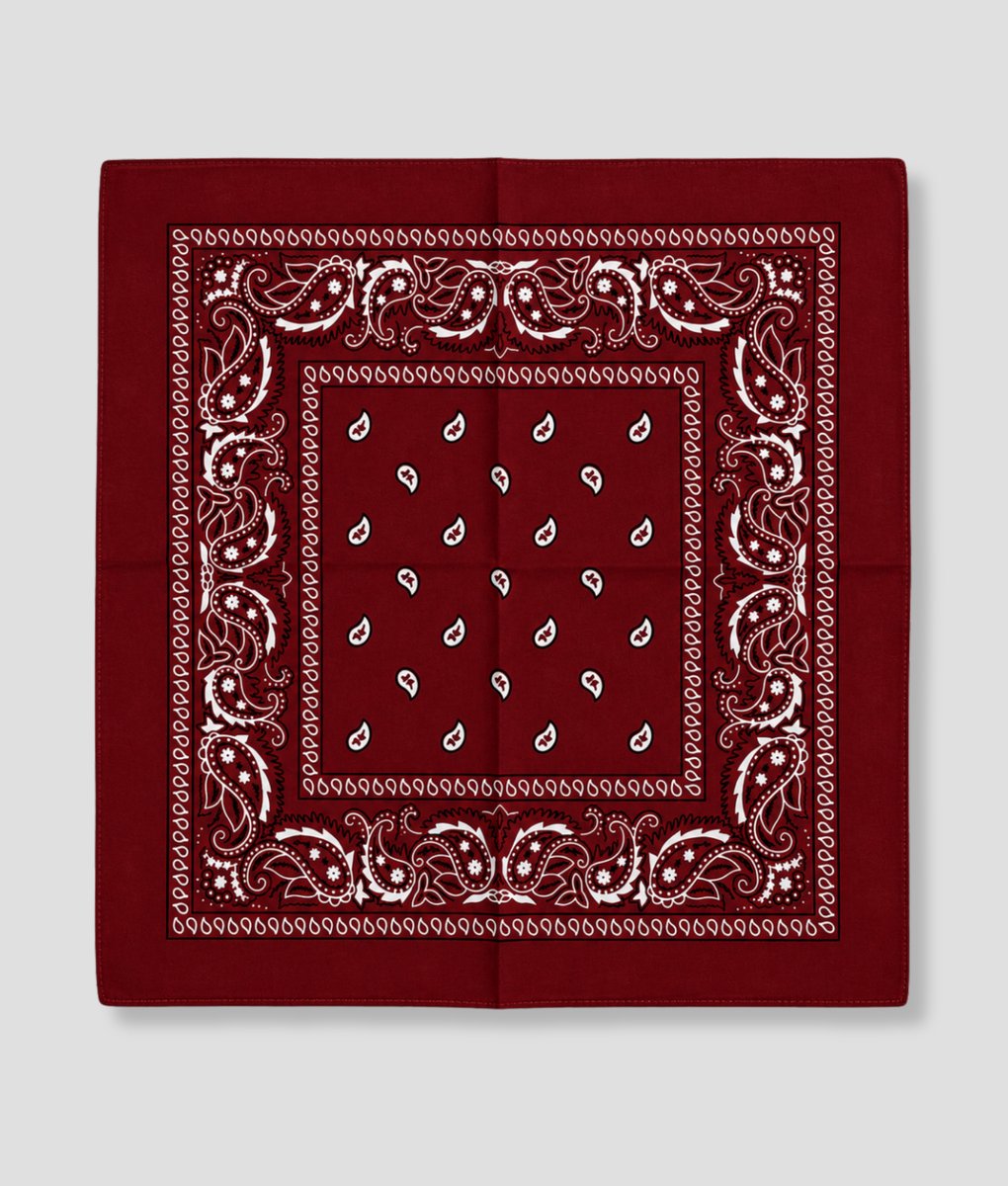 Bandana - Paisley - Boeren zakdoek - Vierkante sjaal - 54x54 cm - Hoofdband - Carnaval accessoire - Cowboy zakdoek - HipHop - 100% katoen - Bordeaux rood - Jonyx