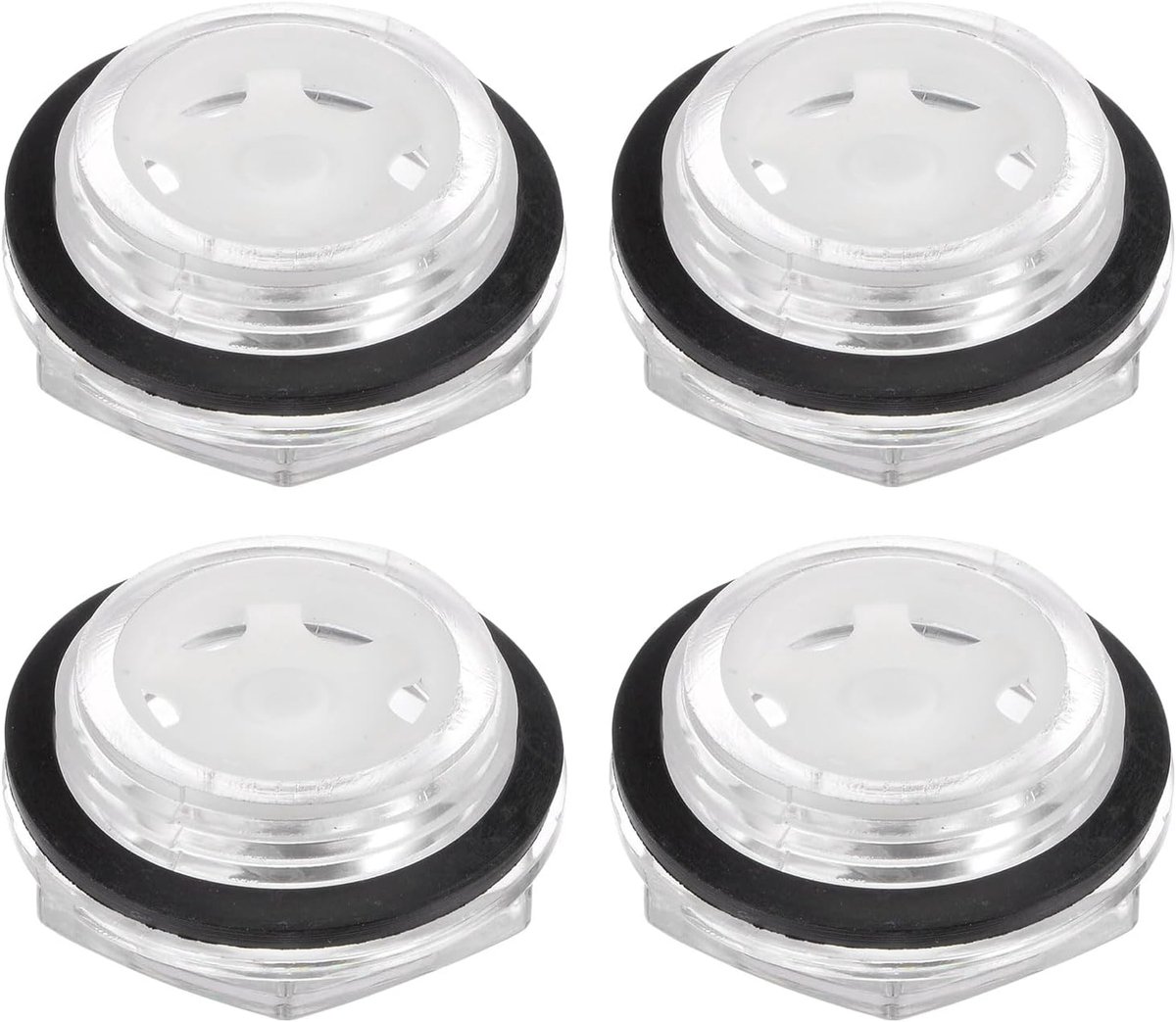 4 stuks luchtcompressor, oliepeilglas, G1, mannelijke vloeistofniveau-indicator, kunststof, zeskant, olie-indicator, venster met O-ring voor luchtcompressor, transmissiecontainer