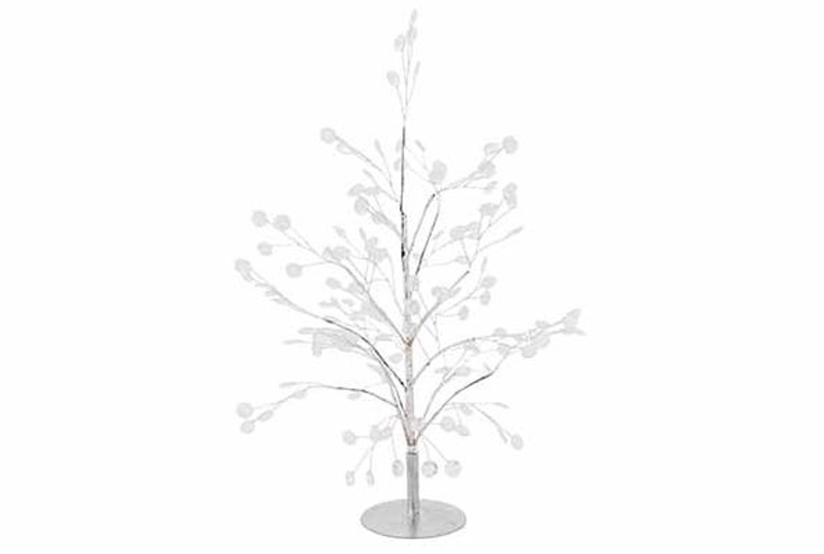 Boom Transparent Pearls Zilver 10x10xh40 Cm Metaal