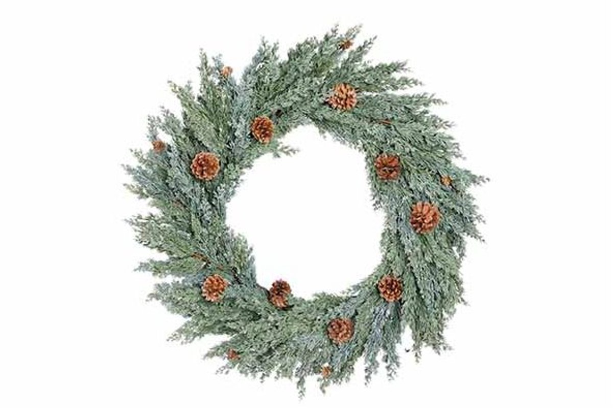 Krans Frost With Pineapples Groen 76x76x H15cm Pe
