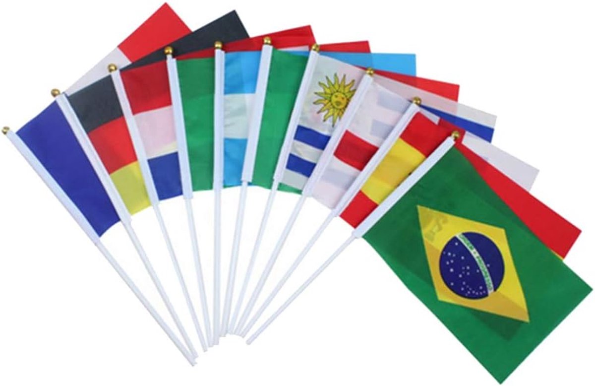 32 stuks internationale vlaggen voor wereldkampioenschap 32 landen, handgemaakt, kleine nationale vlaggen, feestdecoratie, voor sportevenementen van het wereldkampioenschap
