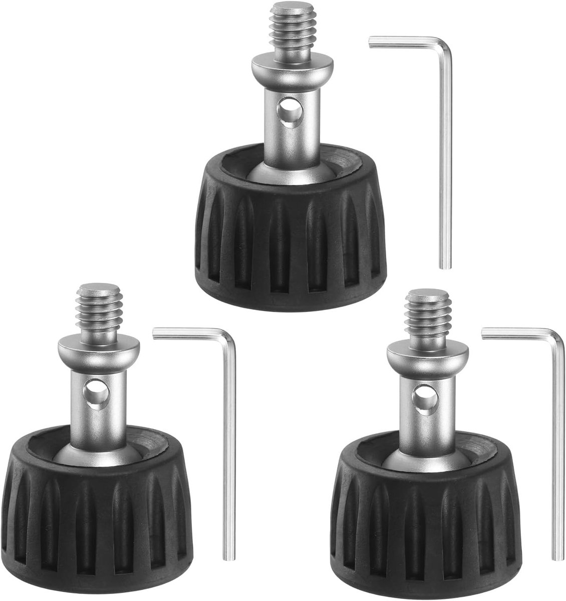 Rubberen voetspike, 3 stuks universele anti-slip 3/8 inch draad rubber statief voetpad spikes balhoofd voor Monopod benen vervanging op glad, oneffen oppervlak - (38 x 56 mm)