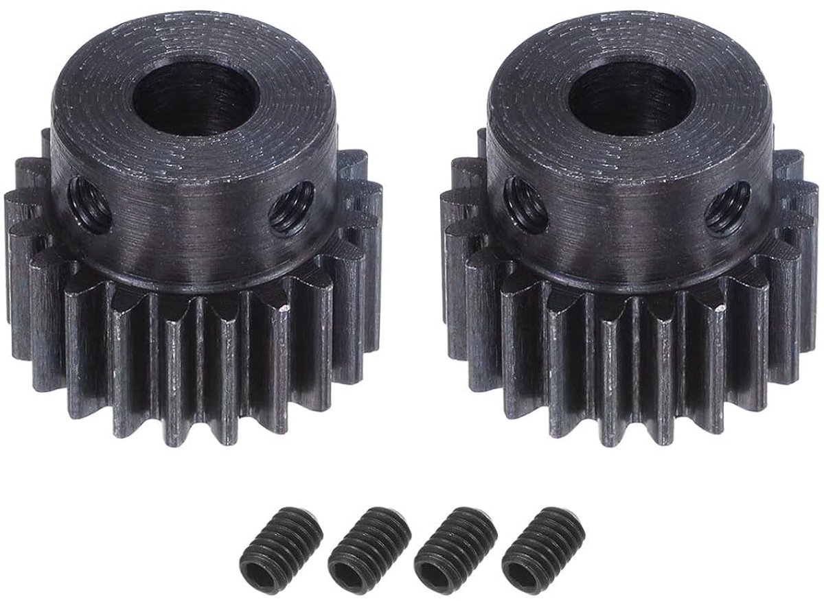 sourcing map 1Mod 21T tandwiel 6mm boring 45# staal motor tandheugel met stap, 2 sets