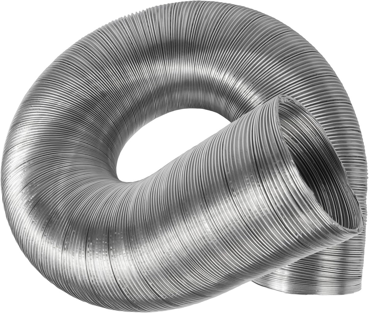 Systems Flexibele ronde aluminium buis DN 80 mm x 3 m lange aluminiumslang, flexibele slang, afvoerslang voor verwarming en koeling van klimaatsystemen, drogers, afzuigventilator