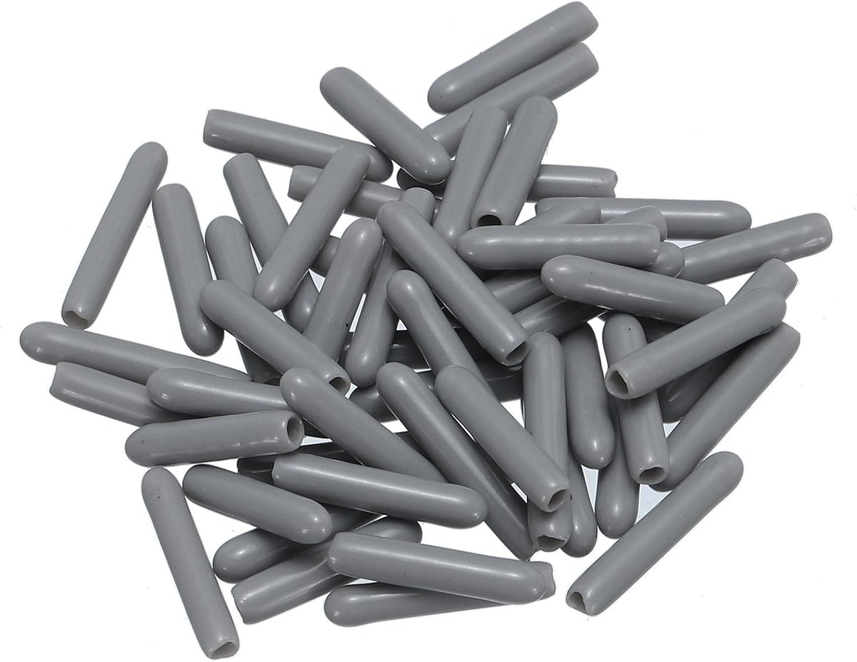 50 stuks rubberen eindkappen 2 mm ID vinyl PVC ronde buis boutkap afdekking beschermingsvoorzieningen voor schroefdraad grijs