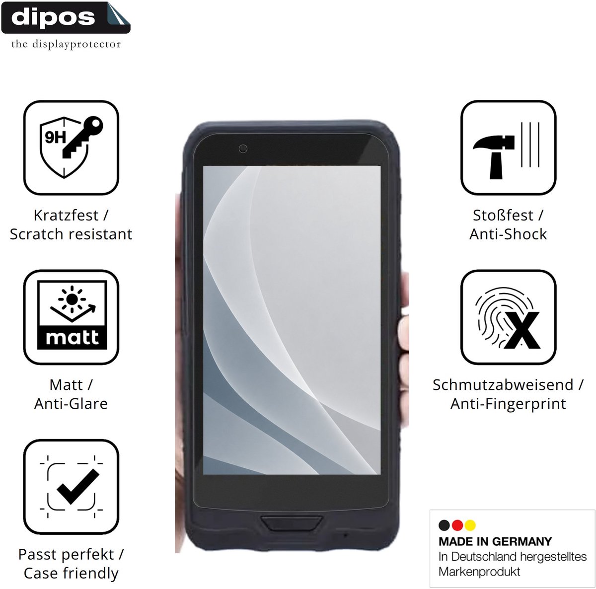 dipos – 2x Matte Pantserfolie geschikt voor Conker NS6 | 9H Screenprotector