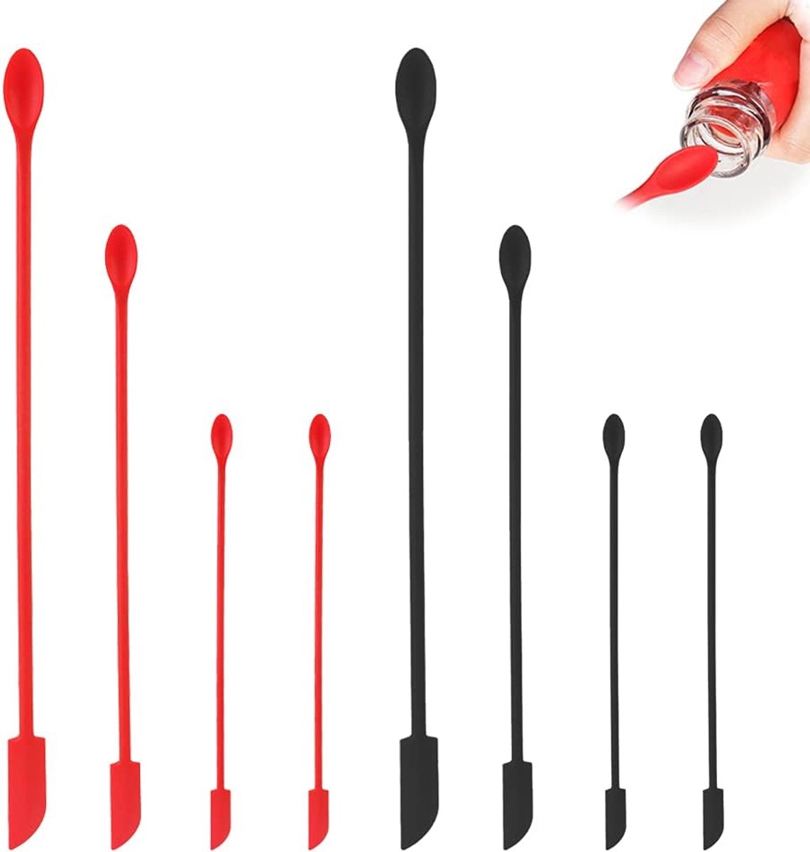 Spatels Make-up Schaber, Siliconen mini spatel voor cosmetica, Herbruikbare Kleine Dunne Pot Schaber voor het Verwijderen van Lotion, Flesschraper voor Keuken Voedsel Schoonheid Make-up