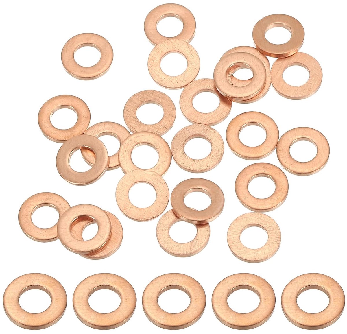 25 stuks koperen afdichtringen, M4 x 8 mm koperen platte sluitringen, koperen ringen, crush washer voor schroeven, bouten
