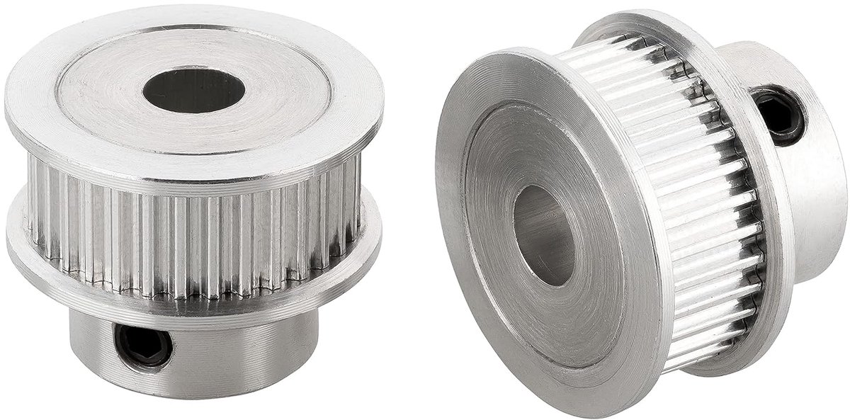 2x GT2 tandriemwielen/pulley aandrijving - 16 tanden - boring-Ø: 5mm - bandbreedte: 10mm (GT2-10 · 16T · Ø5)