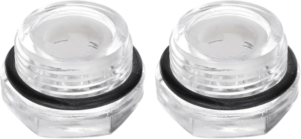 2 stuks glazen oliecontrolelampjes, luchtcompressor M22 x 1,5 mm, vloeistofniveau-indicator, mannelijk, olie-indicator, zeskantige kop, kunststof O-ring voor armaturen, compressorlucht,