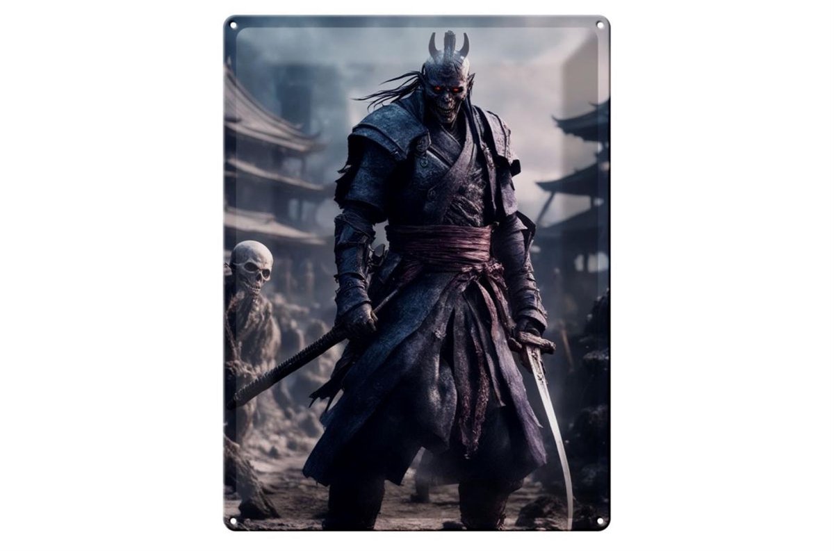 Blechschild 20x30cm Untoter Samurai