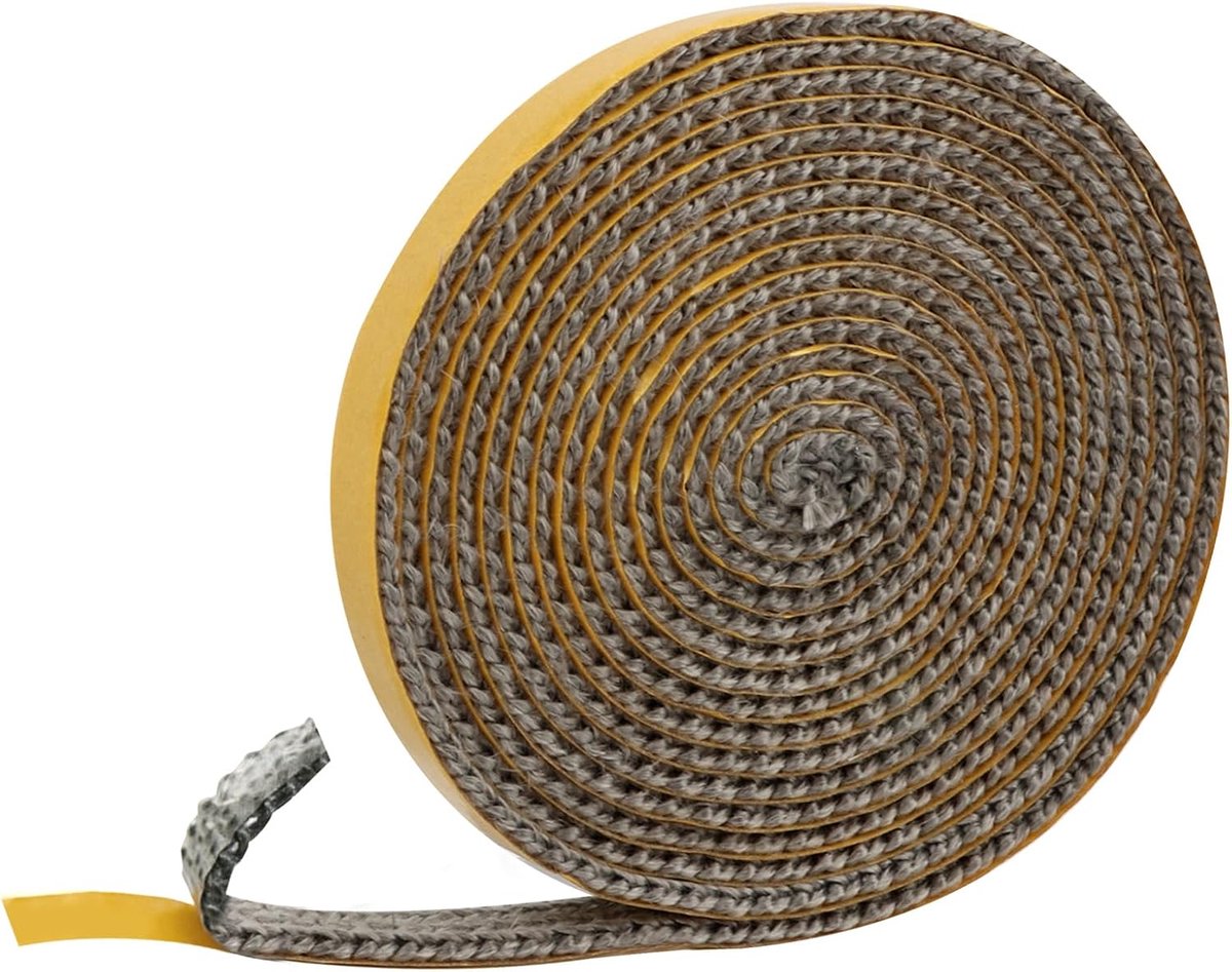 Houtkachel tape 3 mm x 10 m - glasvezel - hittebestendig - luchtdichte afdichting - SnelShoppen