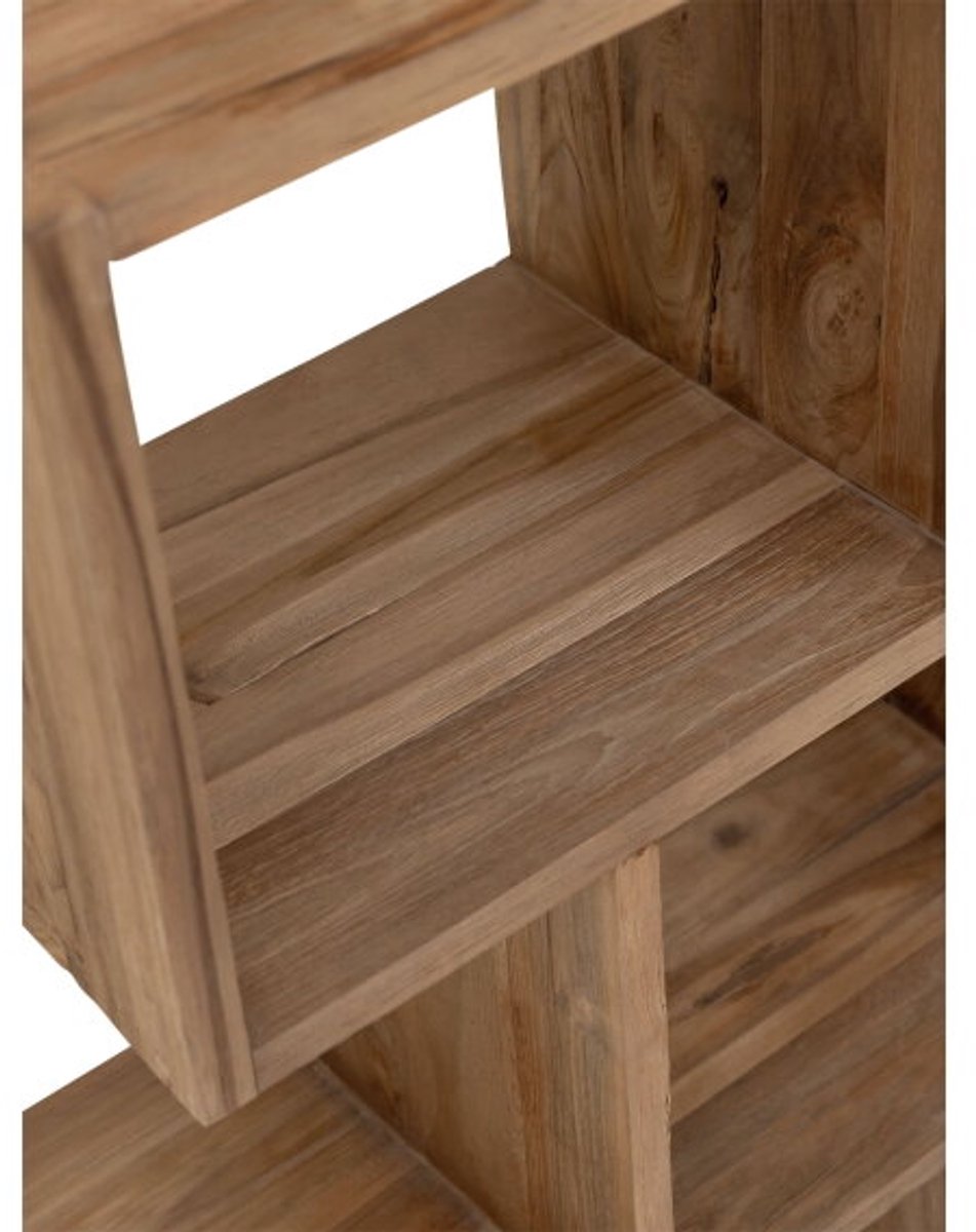 MUST Living Boekenrek Tetris - Recycled teakhout - 154x55x30 cm