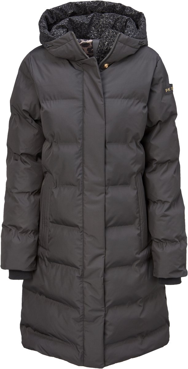 PK International - Apardi - Winterjas - Lang - Waterdicht - Winddicht - Afneembare capuchon - Onyx - Zwart - XS/34