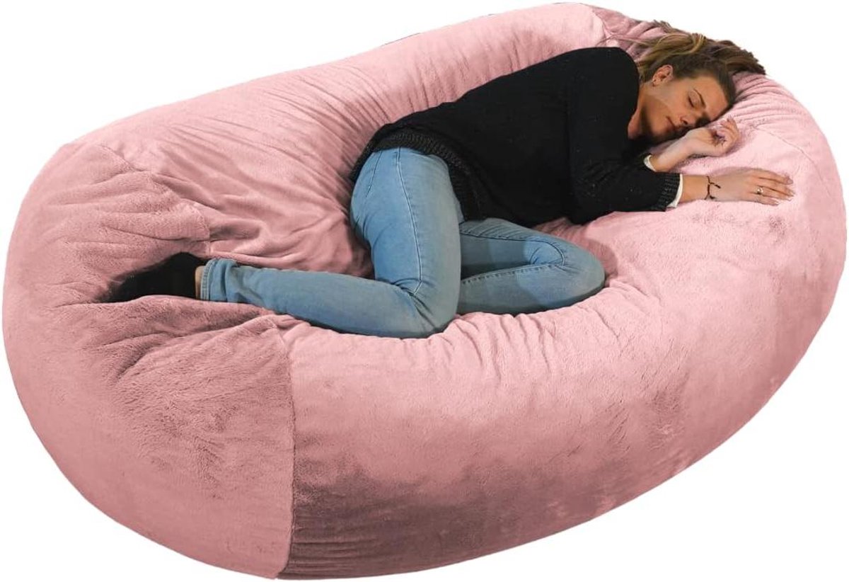 Grote Zitzak - Poef Bed - Ontspannen en Relaxen - Wasbare Hoes - XXL 160 cm - Roze