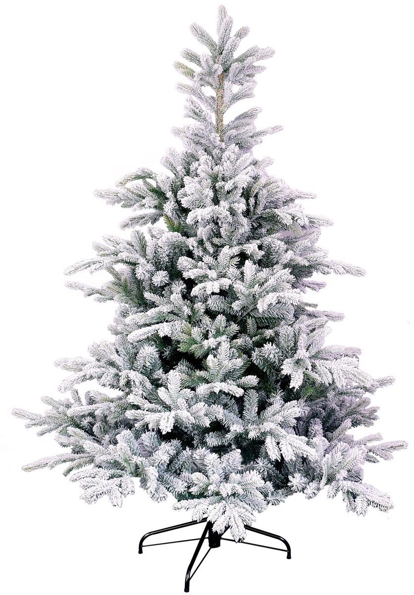 Black Box Trees Grimshaw Boom - Kerstboom met Frosted Sneeuweffect - Kerstversiering voor Binnen in Huis - Kunstboom met Scharnierconstructie - H215 x Ø152 cm - Groen