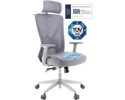 Backerz Mesh Ergonomische Bureaustoel Wit - Bureaustoelen voor Volwassenen tot 150kg - Office Chair - Gamestoel - NEN-EN1335 Gecertificeerd